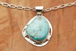 Arizona South Hill Turquoise Sterling Silver Pendant